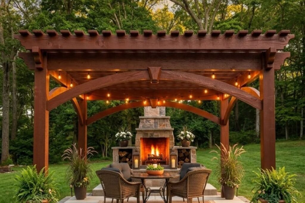 timber frame pergola