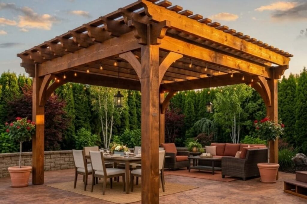 timber frame pergola
